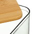 Коробка для бумажных салфеток пластик, дерево, 23х13х10 см, прозрачная, с бамбуковой крышкой, Y4-7801 - фото 2