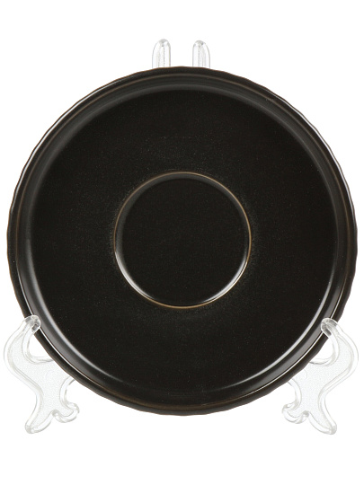 Чайная пара керамика, 3 предмета, на 1 персону, 220 мл, Вертикаль, B010410, черная