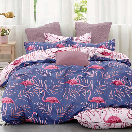 Постельное белье 2-спальное, простыня 180х215 см, 2 наволочки 70х70 см, пододеяльник 175х215 см, Love&amp;Live, поплин, 28347