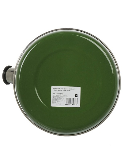 Чайник сталь, эмалированное покрытие, 3.5 л, со свистком, ручка консольная, Рубин, Нарцисс, зеленый, T04/35/07/07