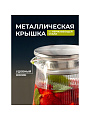 Кувшин боросиликатное стекло, 1.6 л, с крышкой, Вертикаль, B050173, для горячих и холодных напитков - фото 2