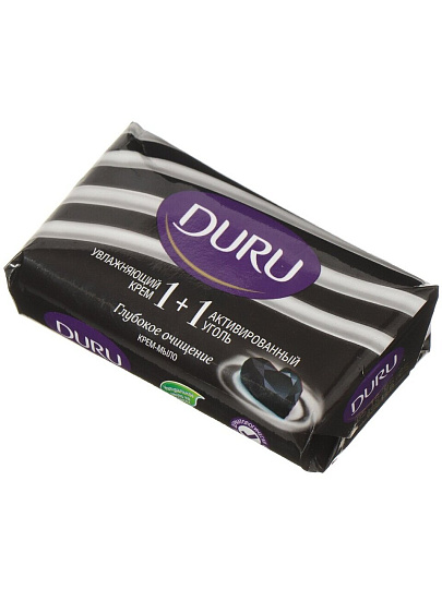 Крем-мыло Duru, 1+1 Активированный уголь, 80 г