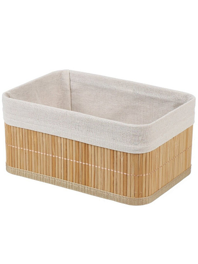 Корзина 25х17х12 см, прямоугольная, плетеная, бежевая, Y4-7917