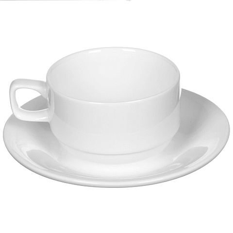 Набор чайный фарфор, 2 предмета, на 1 персону, 220 мл, Wilmax, Для дома, WL-993008, белый