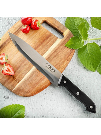 Нож кухонный Daniks, Классик, шеф-нож, нержавеющая сталь, 20 см, рукоятка пластик, YW-A111-UT