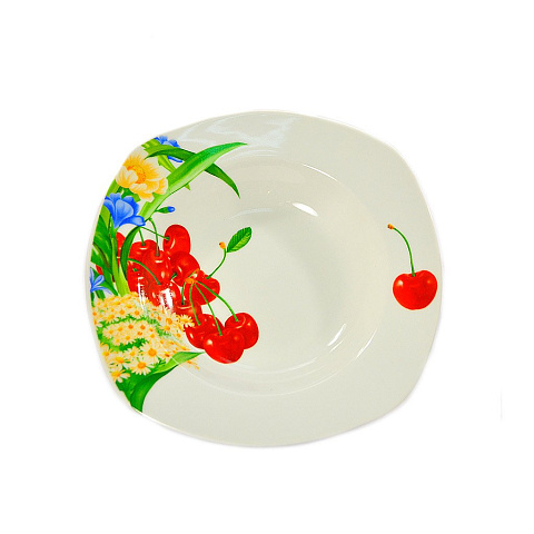 Тарелка суповая, керамика, 23 см, квадратная, Урожай, PSP230H 000623