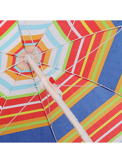 Зонт пляжный 160 см, с наклоном, 8 спиц, металл, Полосы, LG02/2