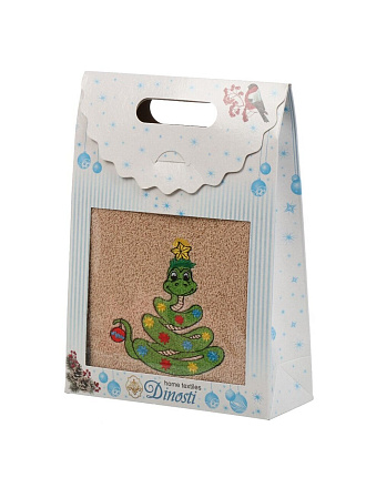 Полотенце кухонное махровое, 40х70 см, 100% хлопок, Змея елочная, Россия