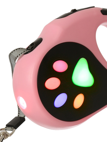 Поводок-рулетка 5 м, с подсветкой, в ассортименте, Y4-11408