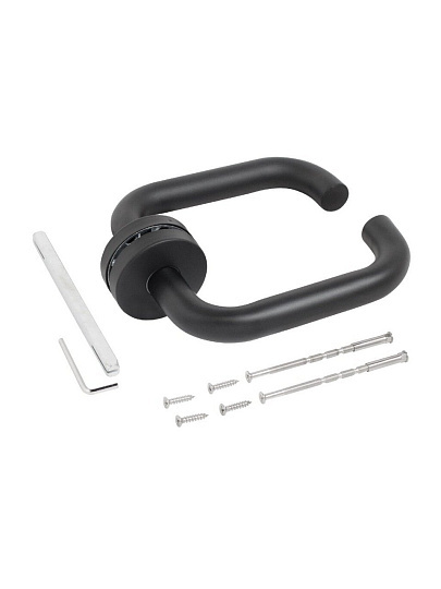 Ручка дверная Стандарт, 0203 SS (60-90) BLACK INOX, 14 872, черная, нержавеющая сталь