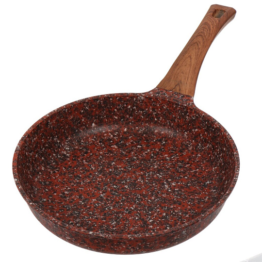 Сковорода алюминий, 26 см, антипригарное покрытие, Гурман, Granite Red, красная, ручка под дерево, ГМ2601 ГР