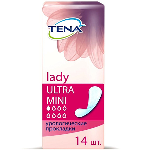 Прокладки женские Tena, Lady Ultra mini, 14 шт, урологические