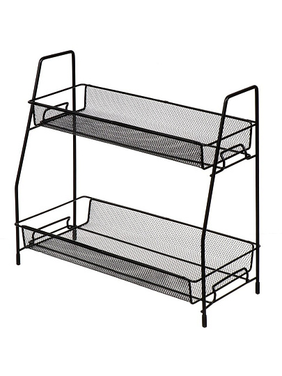 Полка для ванной металл, настольная, 2 яруса, прямая, 36х17х33 см, Y9-236