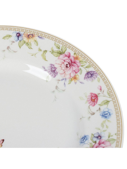 Тарелка десертная, фарфор, 17.5 см, круглая, Гладкий край Маргаритки, Дулевский фарфор, 118322