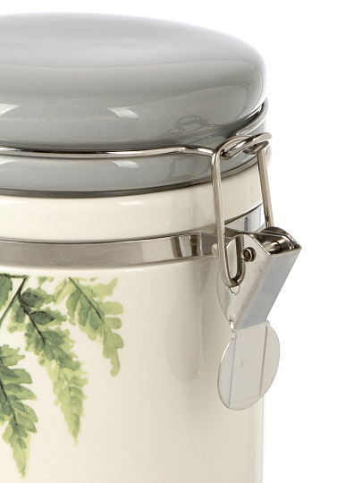 Банка для сыпучих продуктов, керамика, 0.8 л, с крышкой, с бугельным замком, Prima Collection, Дикий папоротник