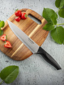 Нож кухонный Daniks, Easy New, шеф-нож, нержавеющая сталь, 20 см, рукоятка пластик, YW-A337-CH