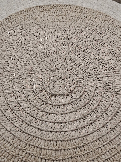 Салфетка сервировочная полимер, 38 см, круглая, бахрома, Y4-9664