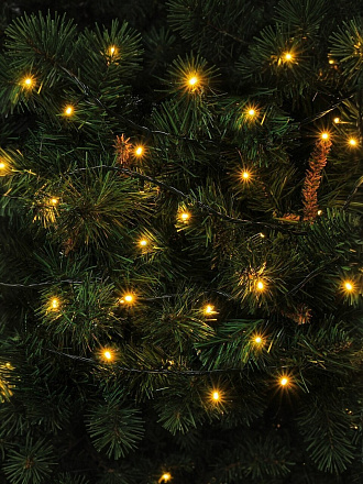 Гирлянда 300 ламп, 20 м, 8 режимов, теплый белый свет, зеленая, сетевая, Y4-5647