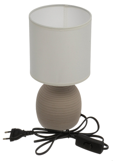 Светильник настольный E14, 40 Вт, коричневый, абажур белый, Rivoli, Sheron, 7044-503, керамика