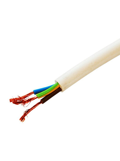 Кабель ПВС, 3х1.5 мм², 50 м, медь, гибкий, ГОСТ, белый, TDM Electric, SQ0118-0031