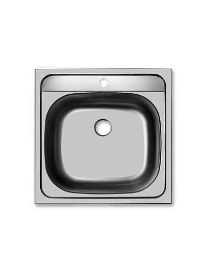 Мойка кухонная врезная, Ukinox, Классика, нержавеющая сталь, 480х480х155 мм, CLM480.480 -GT6K 0C