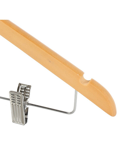 Вешалка-плечики для одежды, 44.5 см, натуральное дерево, клипсы, Марья Искусница, LH002-CL