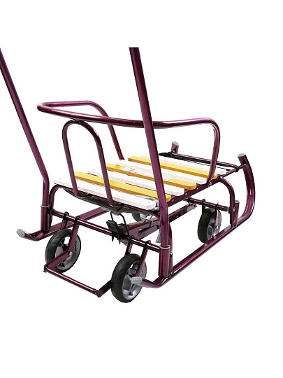 Санки Тимка 6 Универсал, Т6У/А2, переставная ручка, ремень безопасности, колеса на полозьях, 25 кг, амарантовый лак, Nika