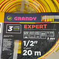 Шланг поливочный, 1/2 '', 12 мм, 15 атм, армированный, 20 м, 3 слоя, Grandy, Expert, ПВХ, антиторсионный - фото 12