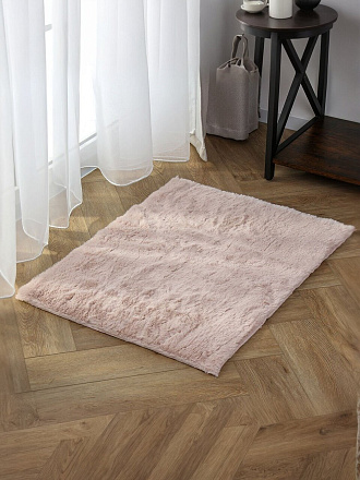 Коврик интерьерный 0.6х0.8 м, прямоугольный, бежевый, искусственный мех, A090284