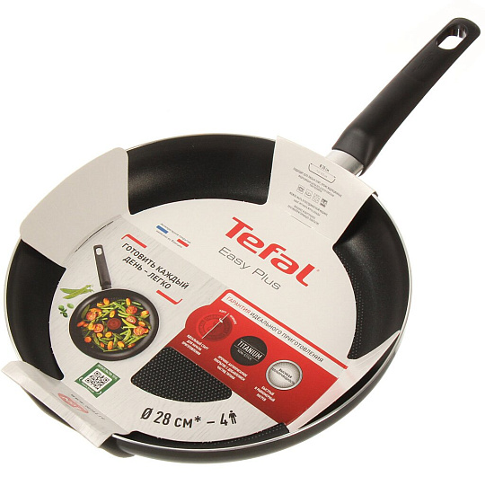 Сковорода алюминий, 28 см, антиприг, Tefal, Easy plus, 042 37 124