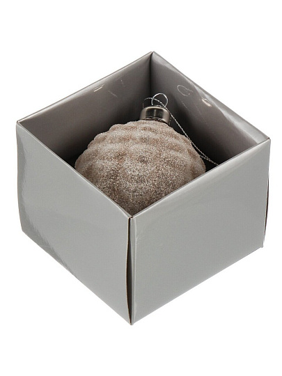 Елочный шар Ярусы, 8 см, стекло, пудровые узоры, XF24-SC040