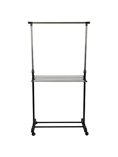 Вешалка напольная 82х42х96-168 см, Рыжий кот, пластмасса, металл, с колесами, полка для обуви, телескопическая, CR460, 311-410