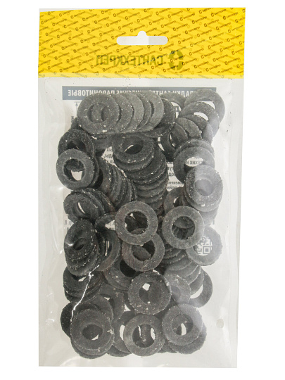 Прокладка уплотнительная 100 шт, 3/4&quot;, 14х24 мм, паронит, СантехКреп, 2.9.5.Ф