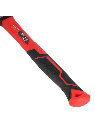 Молоток-гвоздодер слесарный, Bartex, рукоятка фибергласовая, обрезиненная, 0.45 кг, B0013N