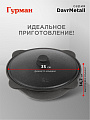 Казан узбекский чугун, 8 л, DavrMetall, с крышкой, крышка алюминий, плоское дно, Гурман - фото 2