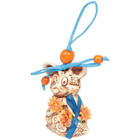 Фигурка декоративная Мышка с цветком