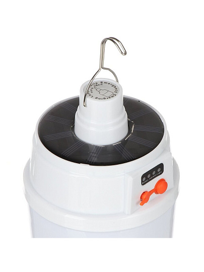 Фонарь кемпинговый встроенный аккумулятор, зарядка от USB, пластик, режим SOS, зарядка от солнца, DJ014