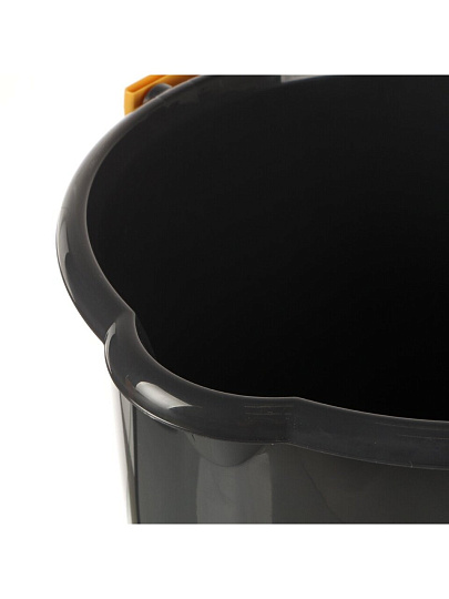 Ведро пластик, 10 л, темно-серое, хозяйственное, со сливом, Бытпласт, 431258515