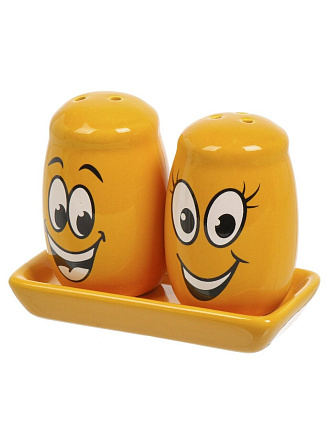 Набор для специй керамика, 2 шт, 11х6х8.5 см, на подставке, Dolomite, Smile, L2520868