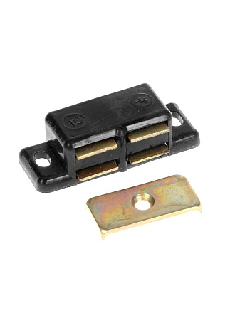 Защелка накладная, магнит, черная