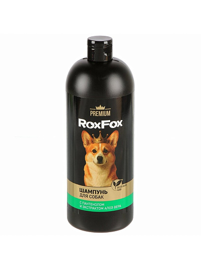 Шампунь RoxFox, для собак, 1 л, с пантенолом,с экстрактом алоэ вера, зеленый чай
