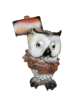 Фигурка садовая Филин с табличкой, 19х34 см, 202