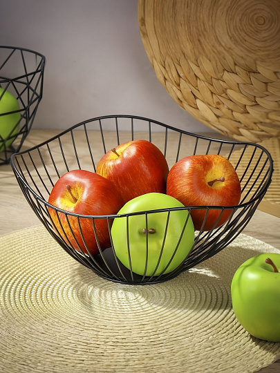 Ваза для фруктов, металл, 27.5х13 см, Y4-7658, черная