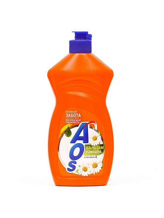 Средство для мытья посуды AOS, Ромашка и витамин Е, 450 мл