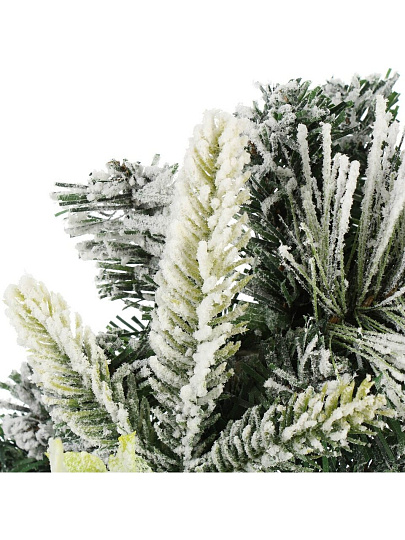 Венок новогодний 30 см, заснеженный, ПВХ пленка + леска + литье, Y4-8408