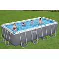 Бассейн каркасный Bestway, 488х244х122 см, Power Steel Rectangular, 56670BW, фильтр-насос, лестница, тент, 11532 л, поплавок-дозатор - фото 2