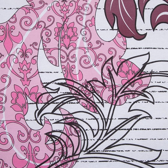 Пододеяльник &quot;Этель&quot; Иллюстрация, 145*210 см, Розовый, Бязь, 100% хлопок, 125г/м², 4780532