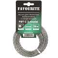 Леска для триммера 2.4 мм, 15 м, витой квадрат, Favourite, FBT C 2.4twist, с сердечником, нейлон
