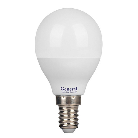 Лампа светодиодная E14, 20 Вт, 230 В, шар, 6500 К, холодный белый свет, General Lighting Systems, GLDEN-G45F, G45F, 661484