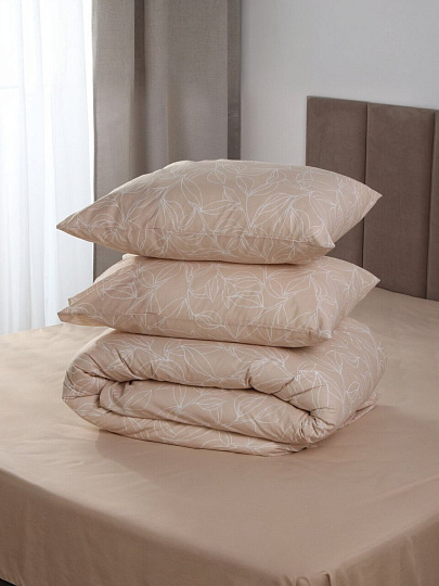 Постельное белье евро, 2 наволочки 50х70 см, пододеяльник 200х215 см, Silvano, поплин, 20461
